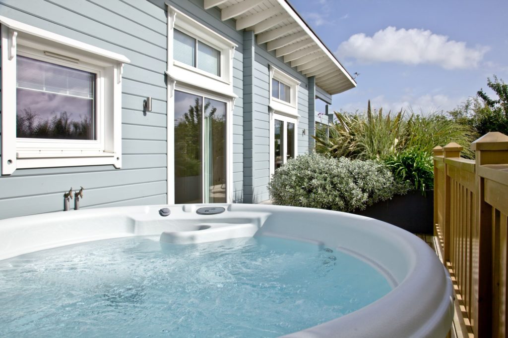 Hot tub at the Cutterbrough Lodge with Garden Views