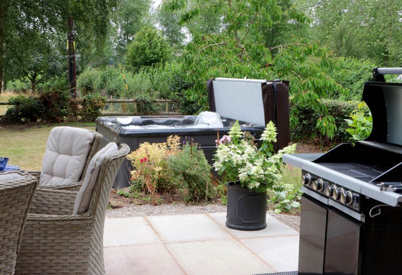 Outside patio area in the gorgeous gardens