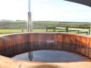 Fabulous hot tub at Higher Forda