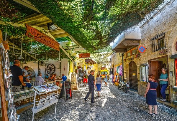 Cafe, street and restaurant