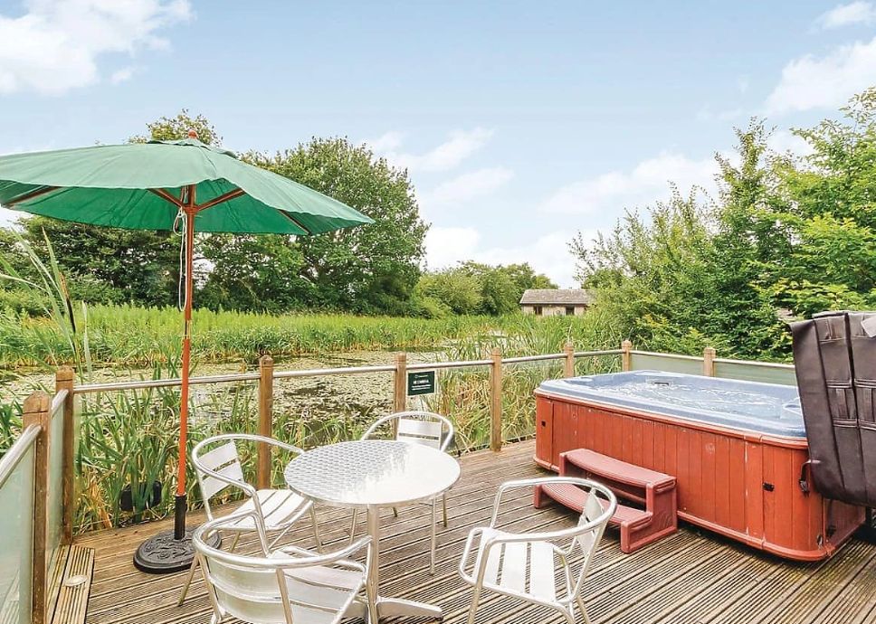 Private hot tub with a view at Oakwood lodges