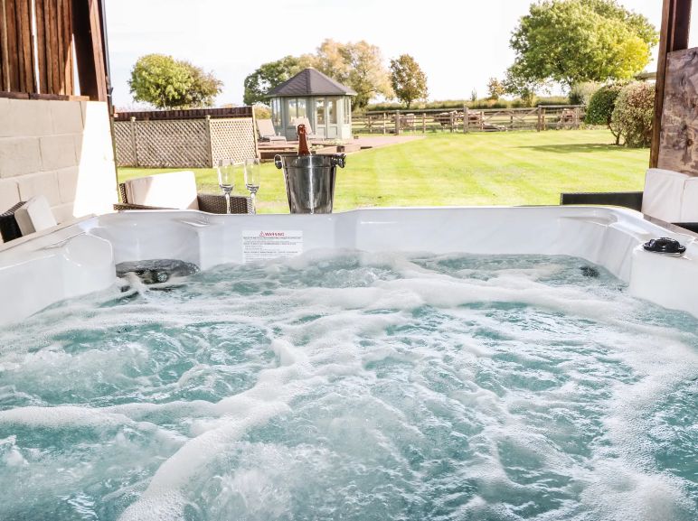 Stubbs Grange Barn view from hot tub