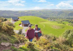 romantic log cabin with hot tub wales