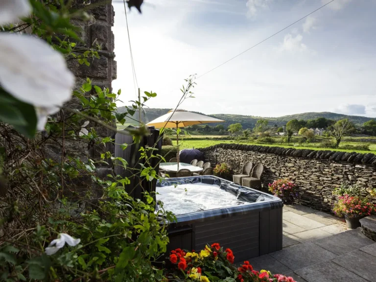 Private hot tub with fab views